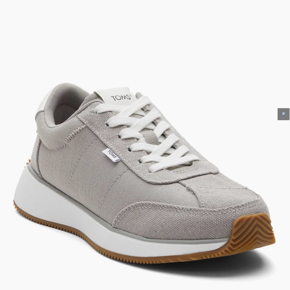 TOMS Wyndon sneakers in Drizzle Grey Slubby Woven Washed Canvas.
